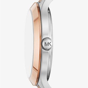 MICHAEL KORS - Pavé Two-Tone Watch and Heart Bracelet Set